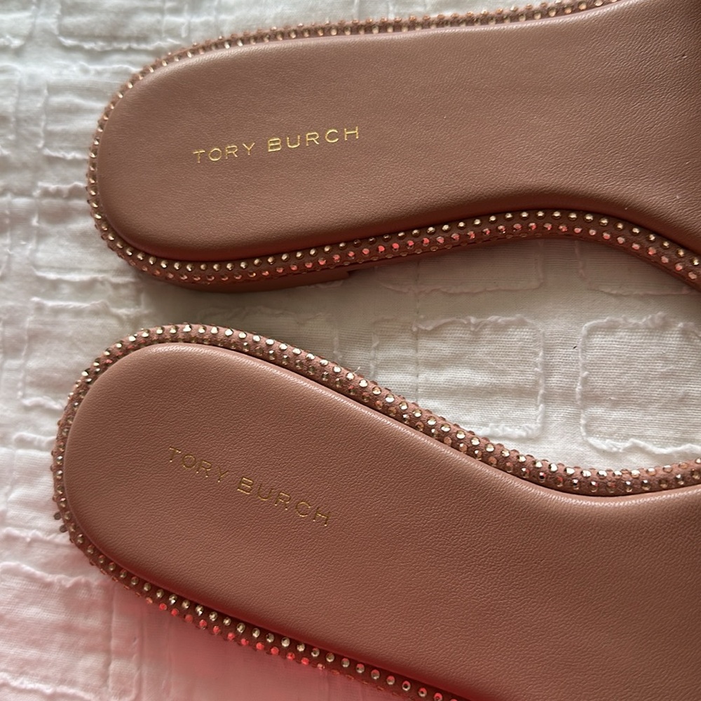 Tory Burch Everly slide Rose Gold Studded Slides sz 9.5 - Picture 5 of 10